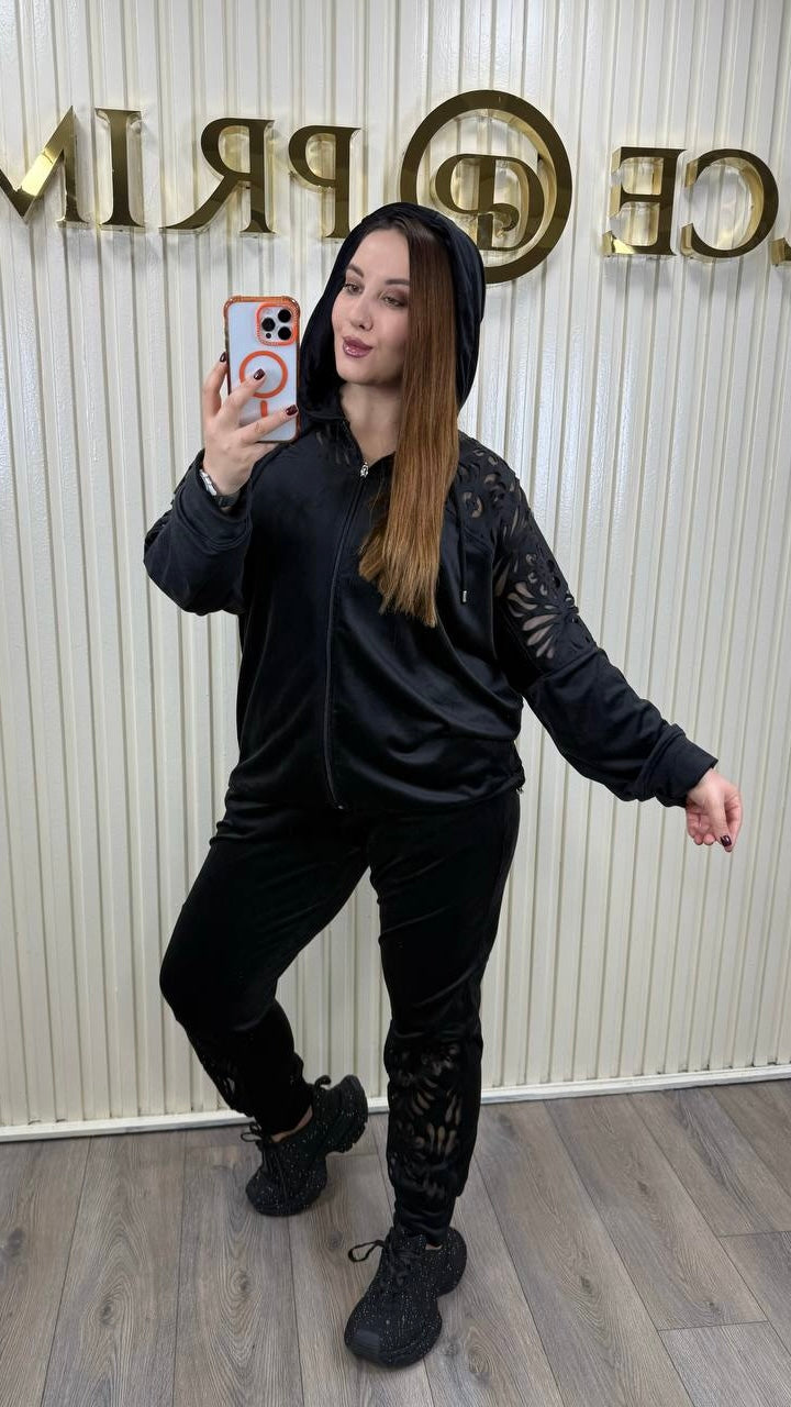 Riberance Velour Set with Laser Cut Design