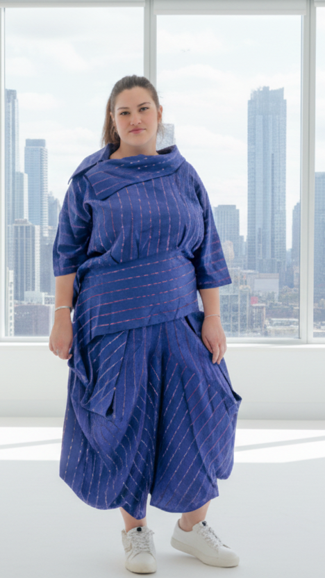 Indigo Luxe Draped 2-Piece Set
