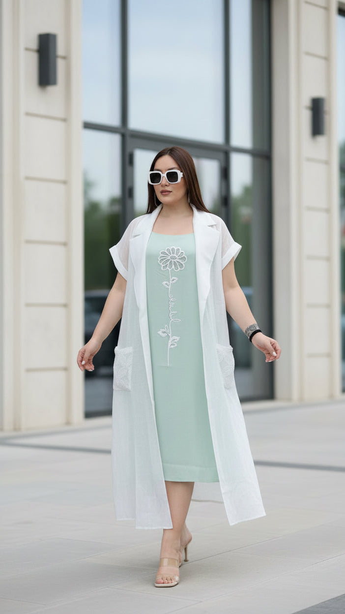 Mint Bloom Luxe Layered Dress Set