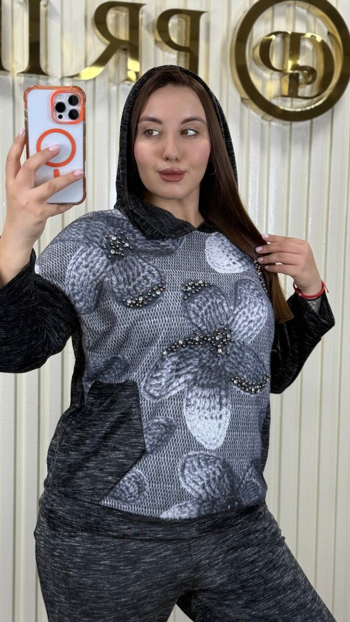 C&M Angora Two Piece Lounge Set