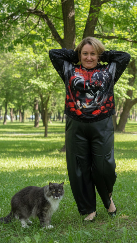 Plush Horse Print Hoodie – Cozy Statement Piece for Everyday Style