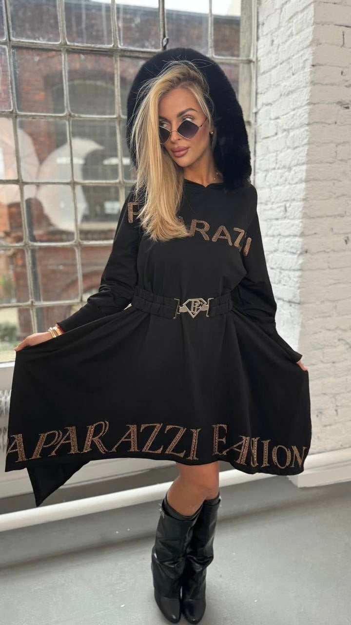 Paparazzi Dress Tunic with fur Hood