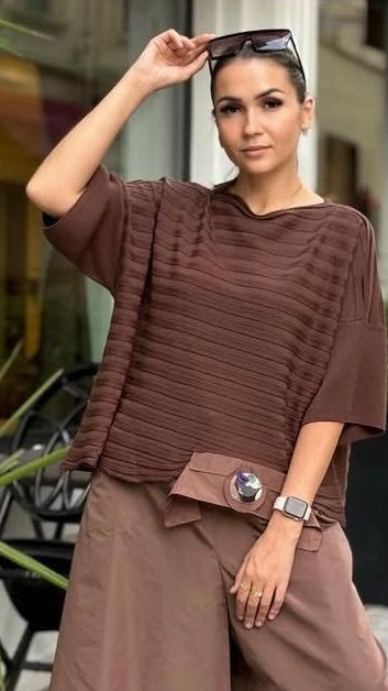 Bike Milk Chocolate Set with Knitted Blouse & Raincoat Pants