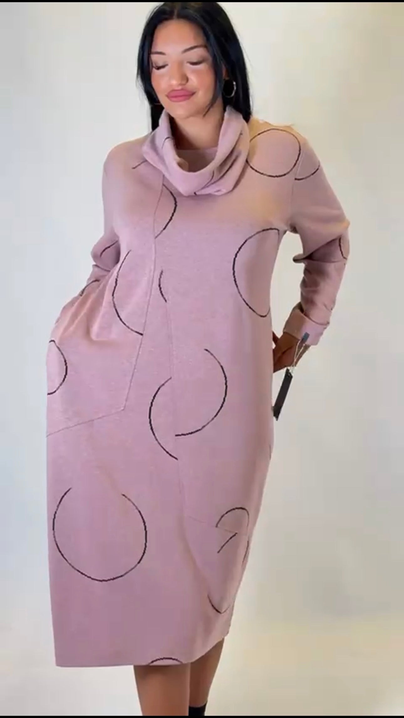 Alyans Jersey Dress with Removable Collar