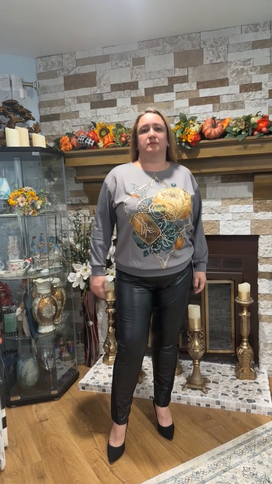 Dolce Autumn Abstraction Flowers Top