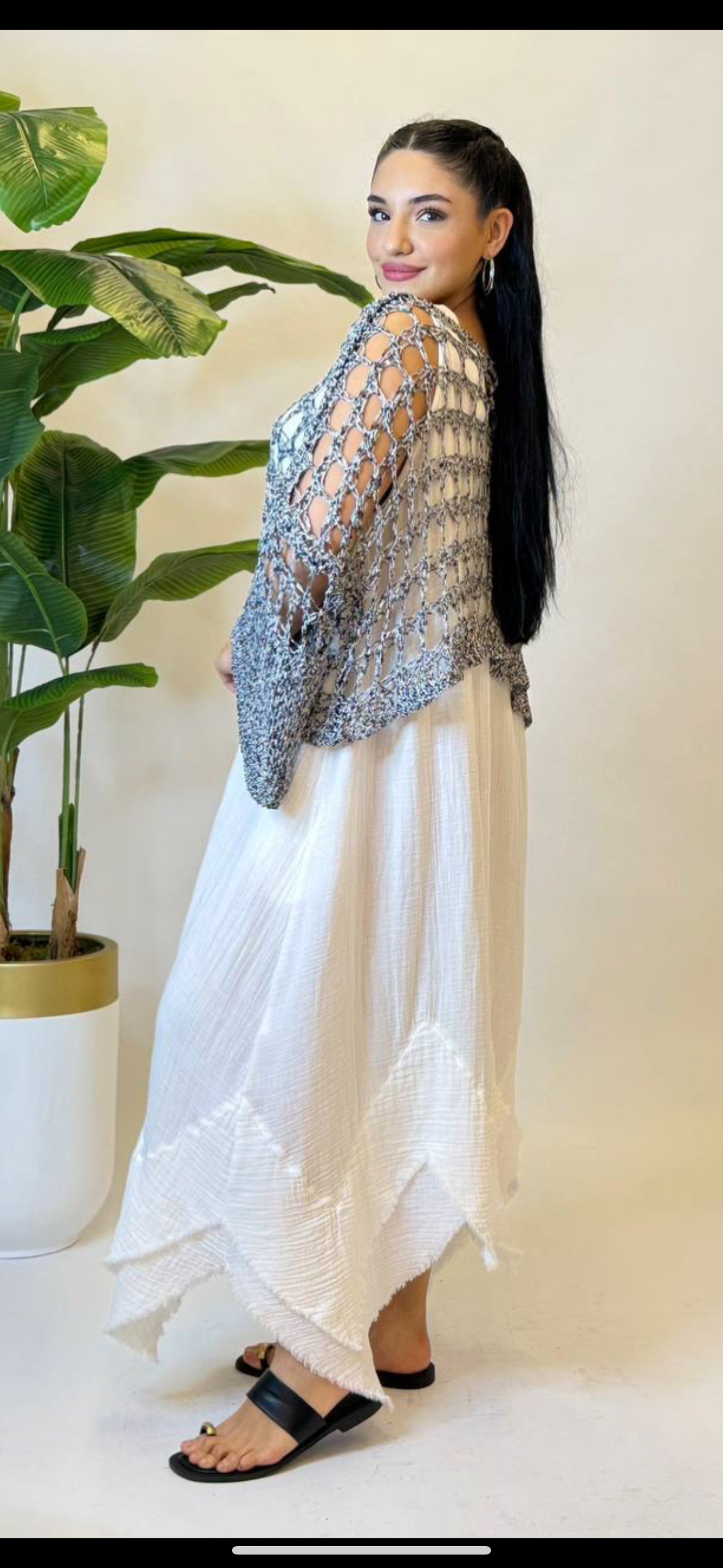 Alyans Knit Net Sweater