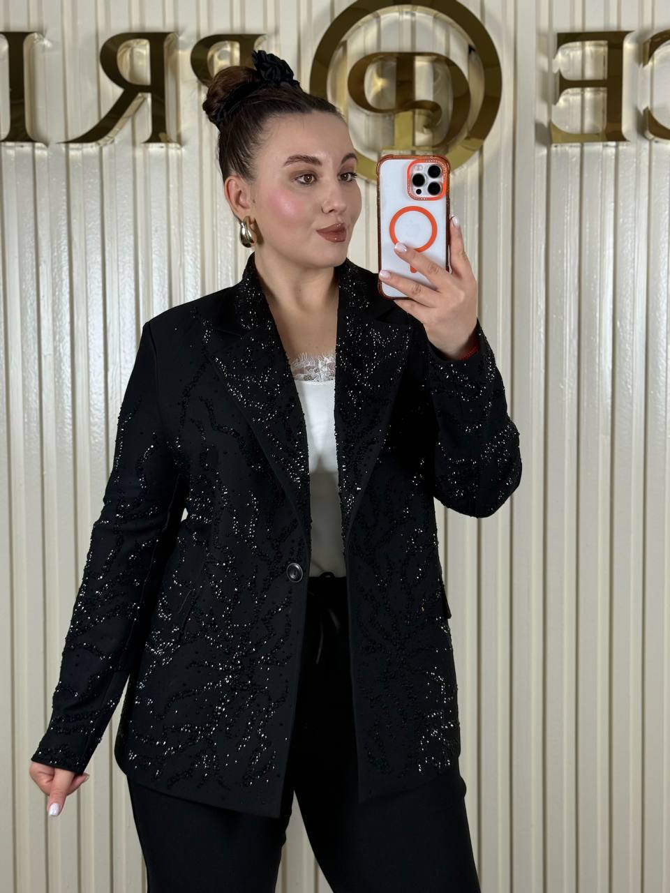 Risha Luxe Black Suit – Glitter Blazer & Classic Pants