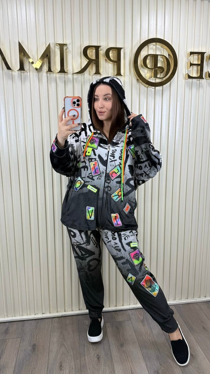 Riberance Street Art Velour Tracksuit