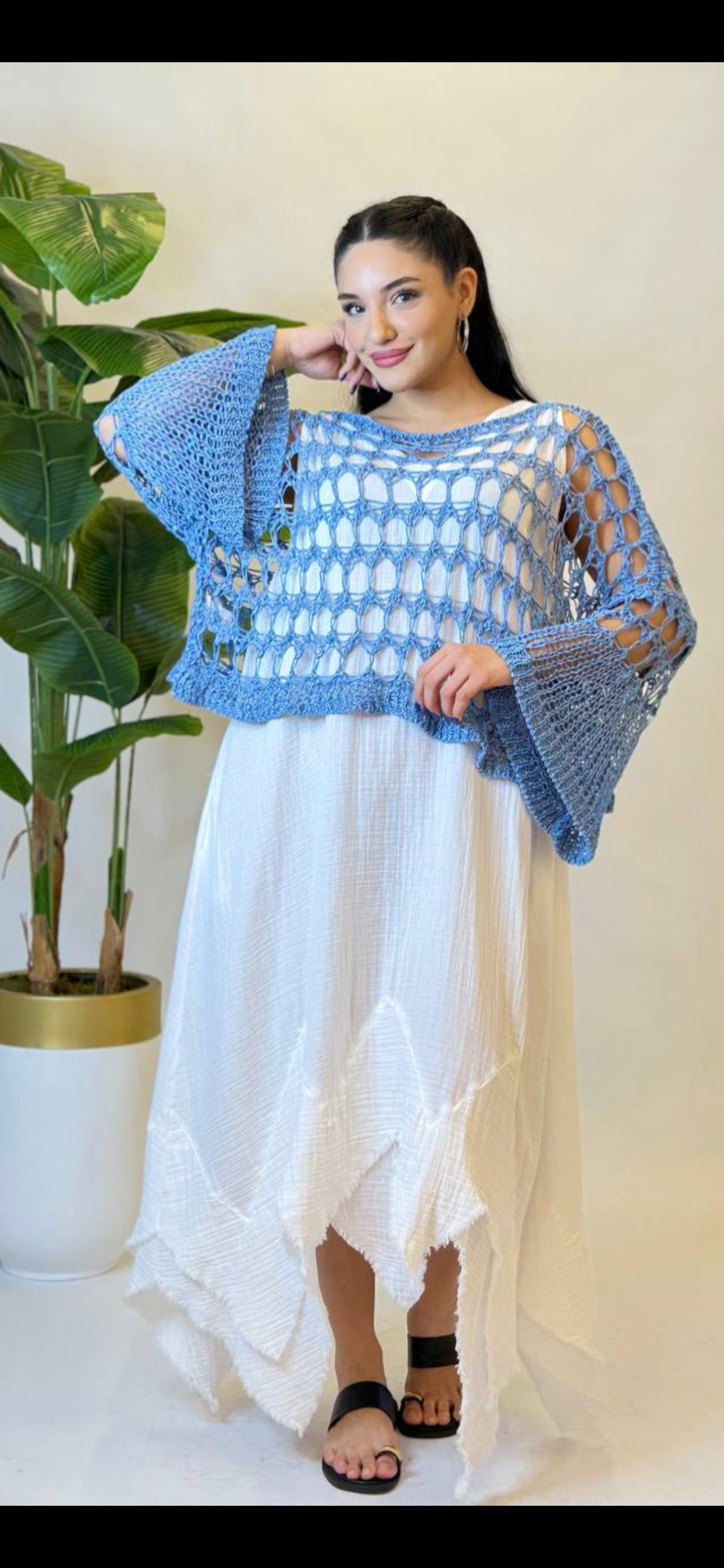 Alyans Knit Net Sweater