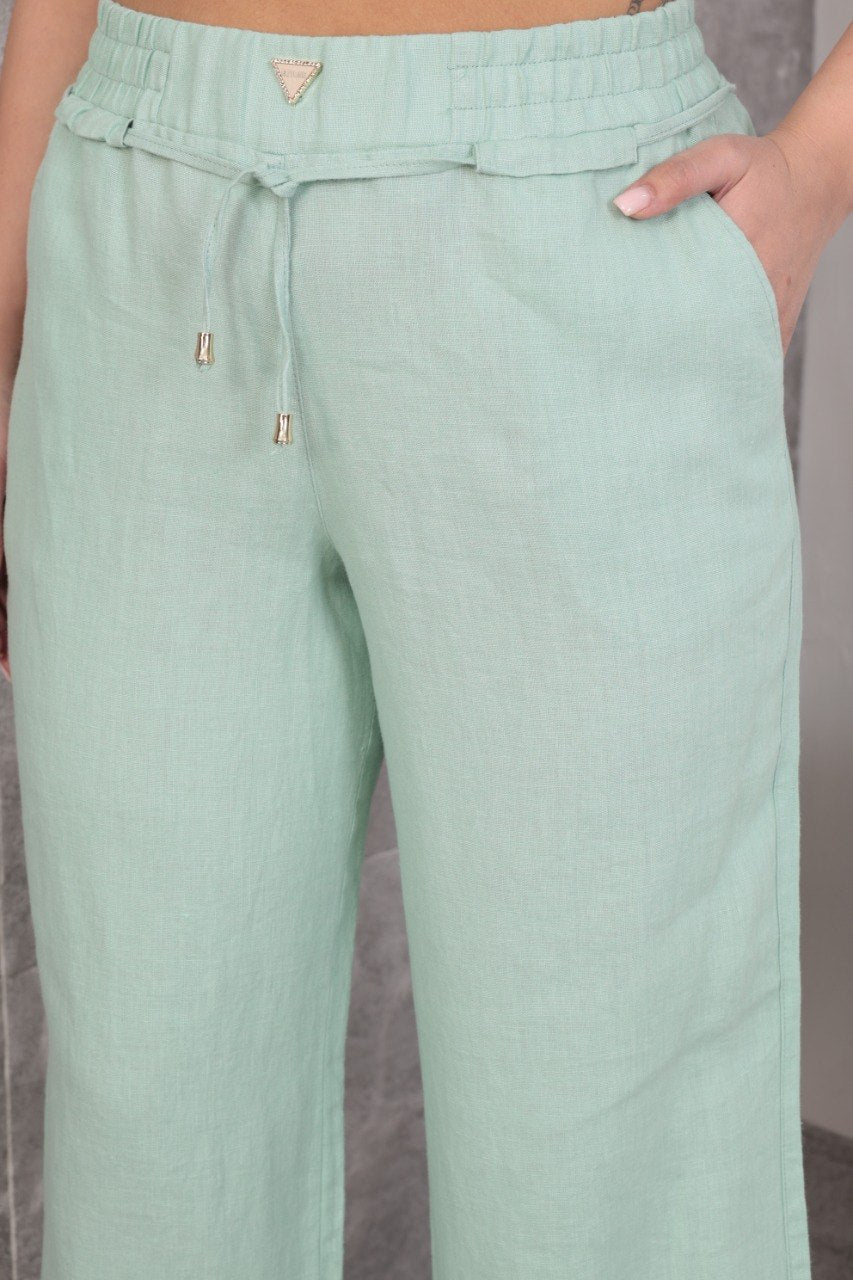 Resort Ease Wide-Leg Linen Pants-4102