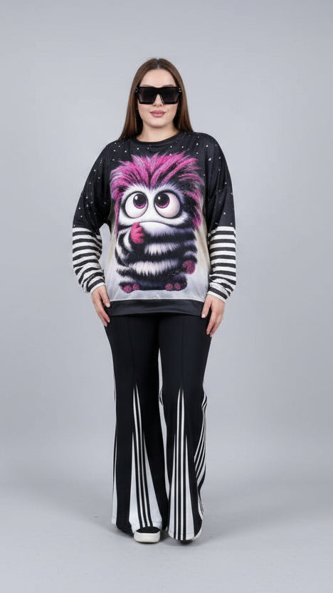 Plus Size Graphic Sweatshirt with Statement Print