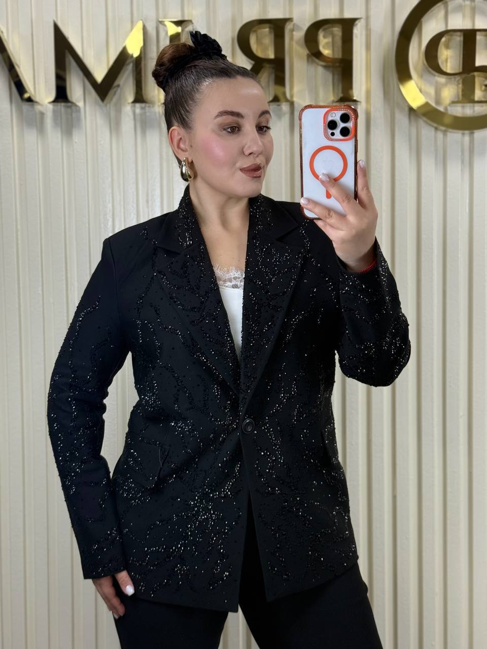 Risha Luxe Black Suit – Glitter Blazer & Classic Pants