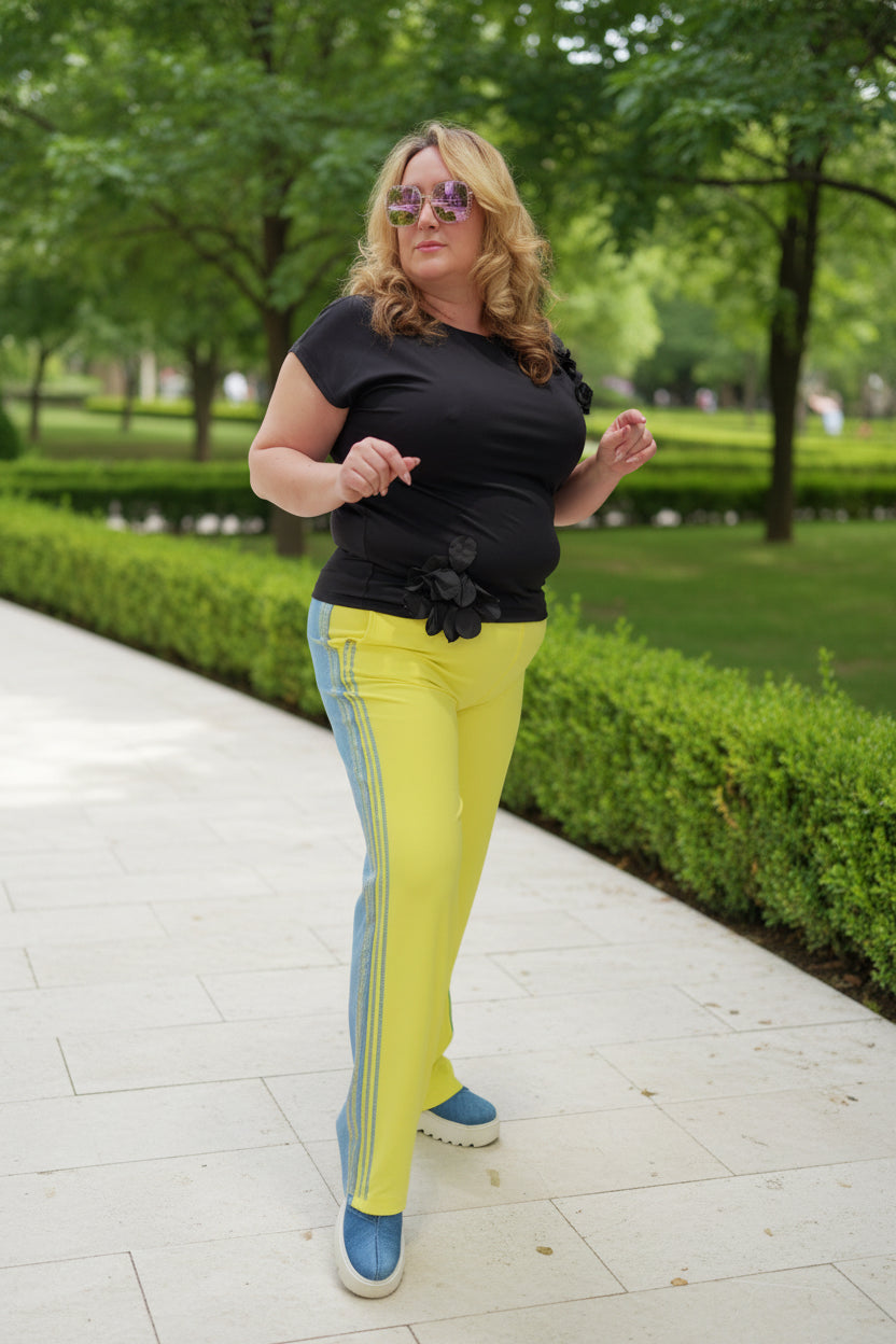 Sport Luxe Contrast Sparkle Pants