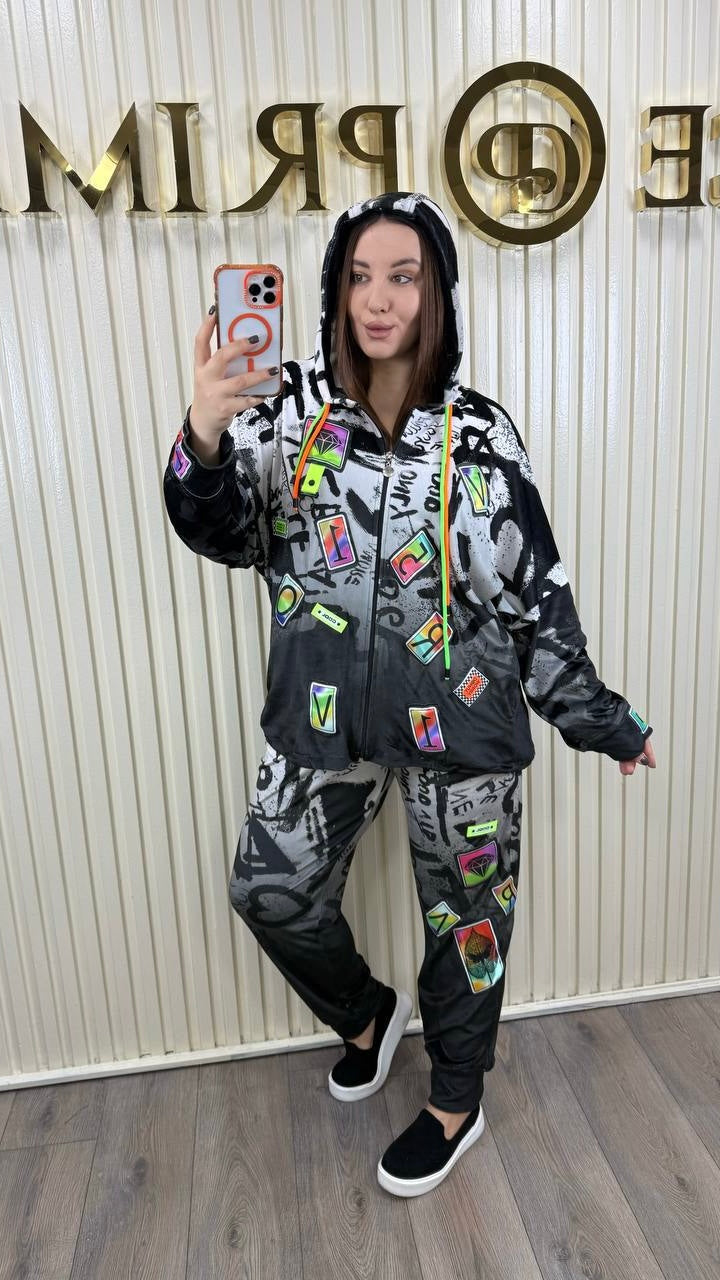 Riberance Street Art Velour Tracksuit