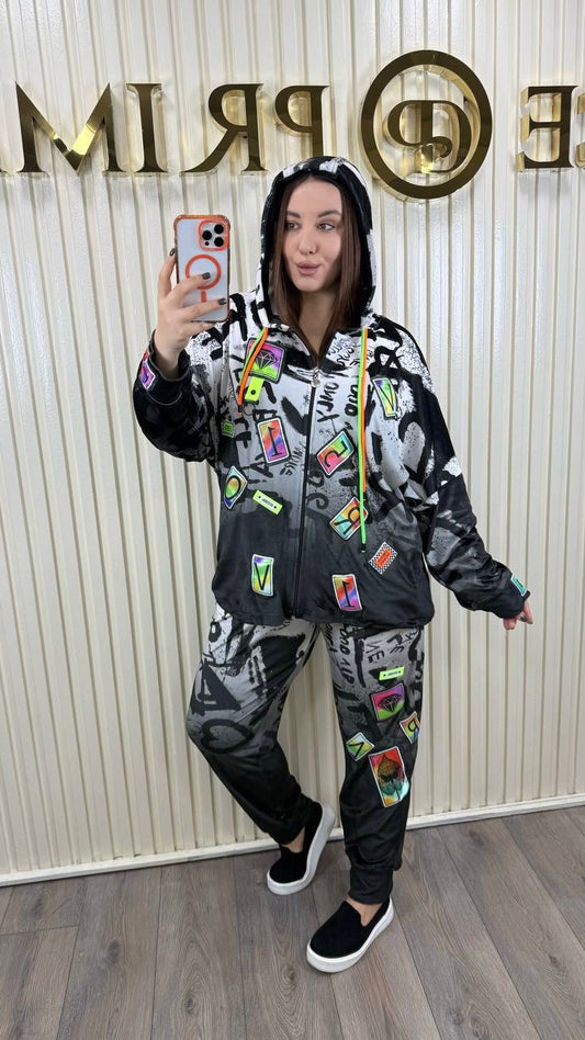 Riberance Street Art Velour Tracksuit
