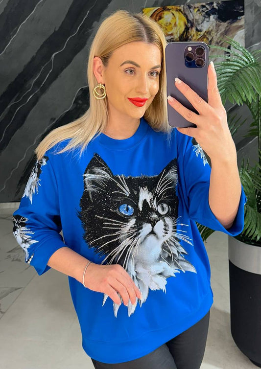 Lamaxx Blue Cat T-Shirt