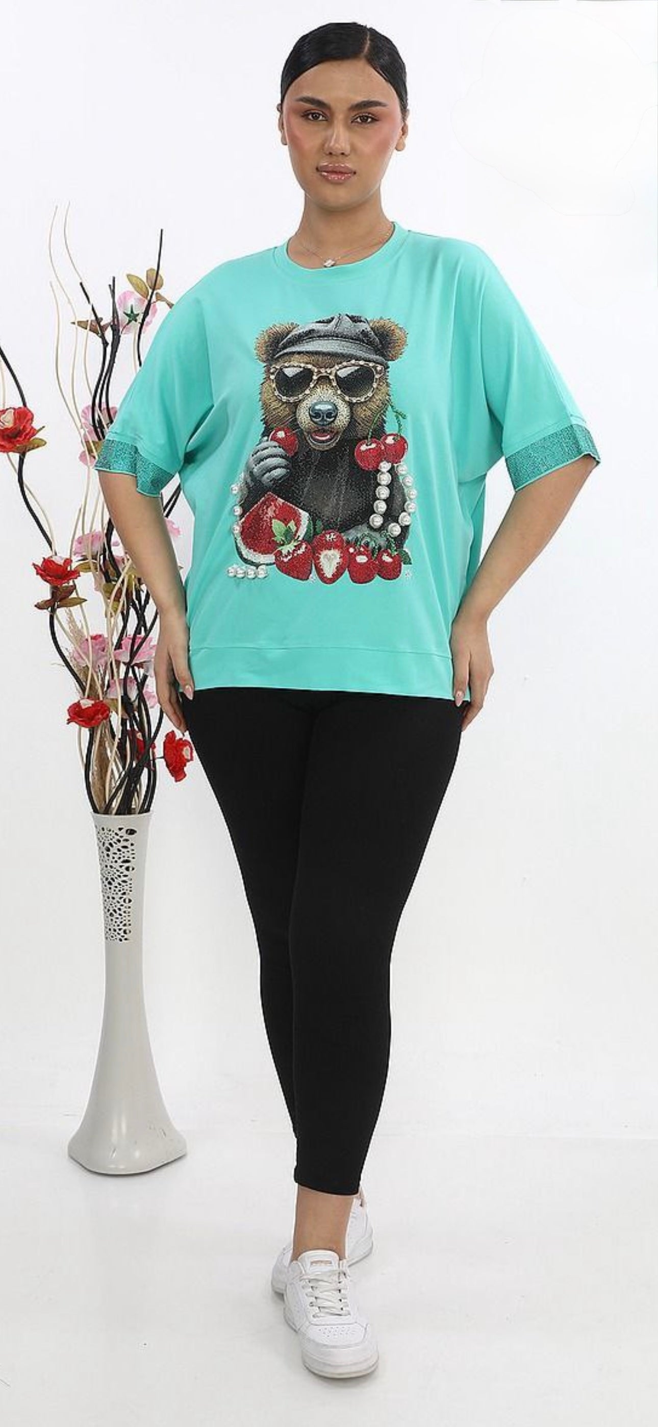 Blue Berg Bear with Fruits T-shirt