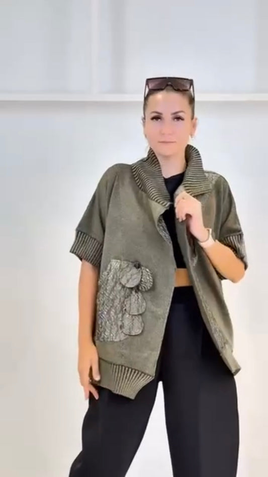 Bize Knitted Modern Jacket Cardigan