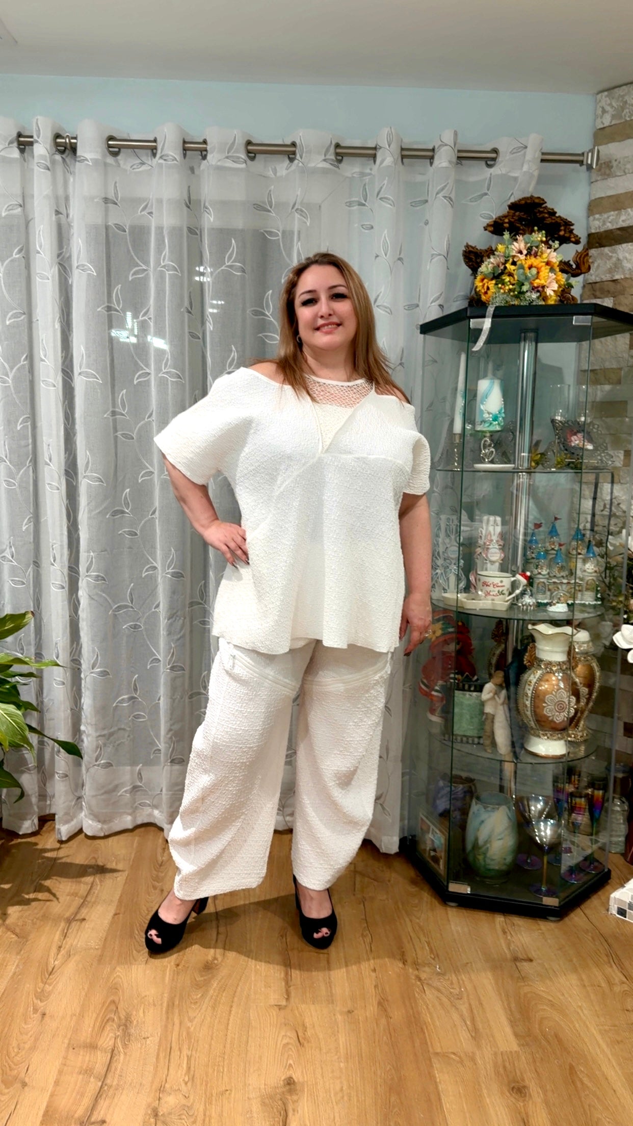 Luxe Cloud Texture Lounge Set – Pure White