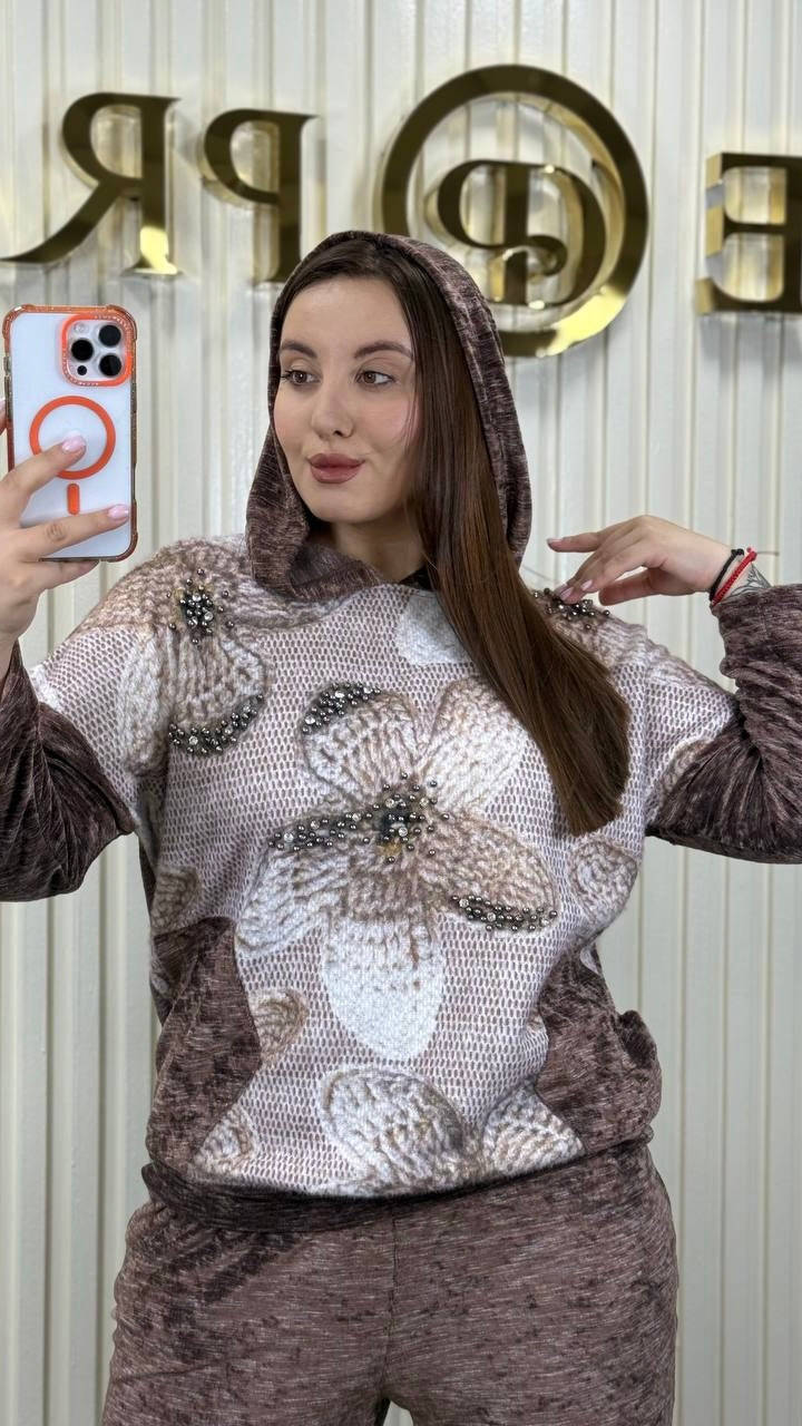 C&M Angora Two Piece Lounge Set