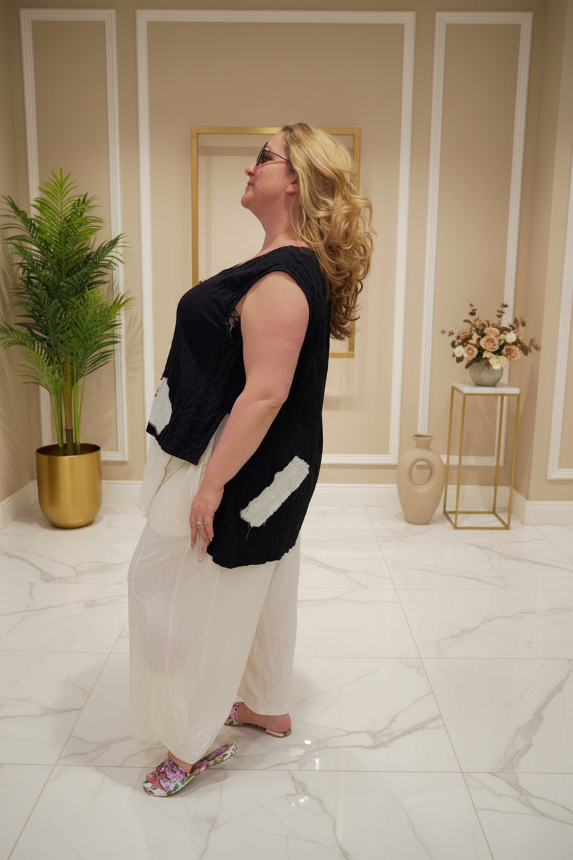 Monochrome Breeze Relaxed Two-Piece Set