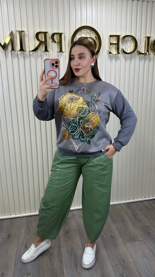 Elisa Fanti Pastel Abstract Floral Top