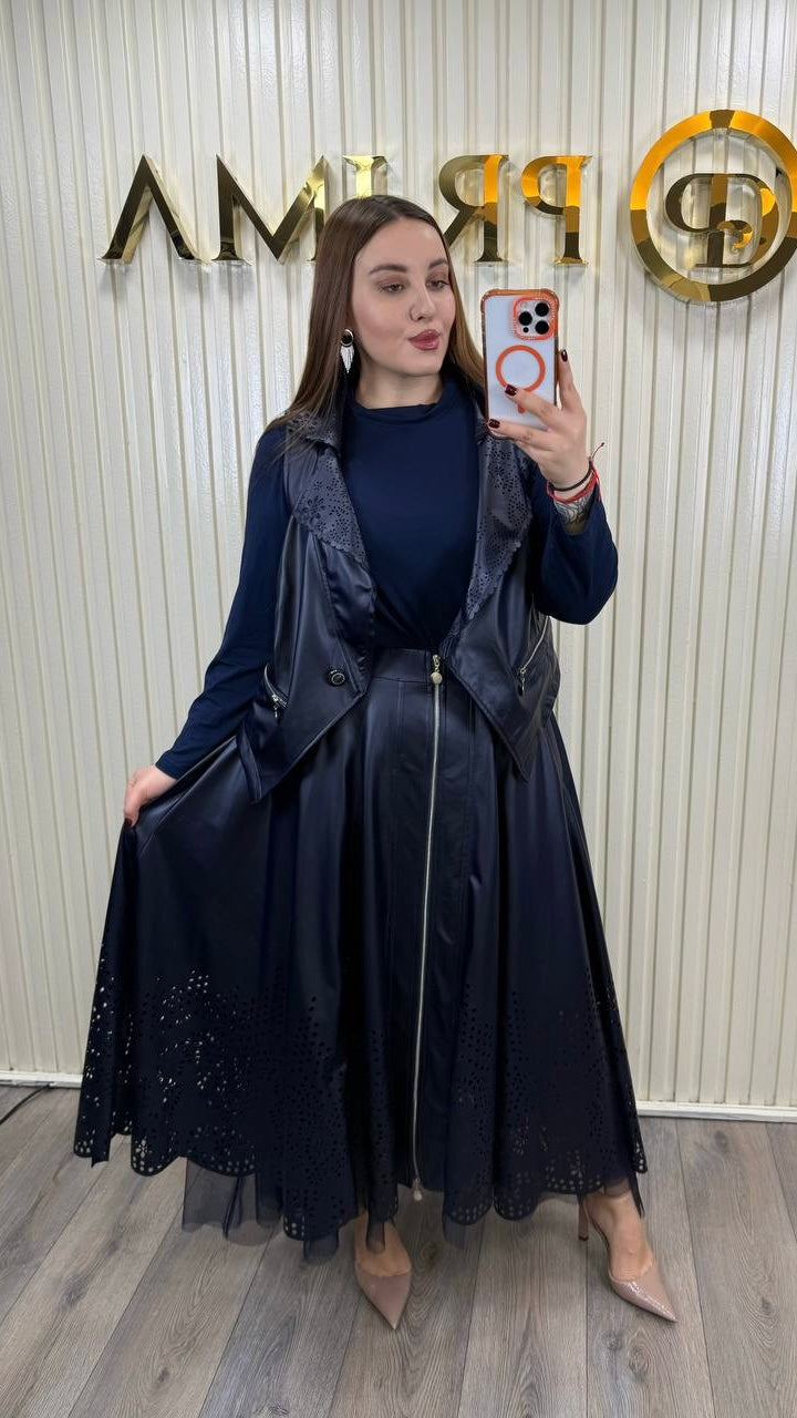 Riberance Ecoleather Skirt Suit