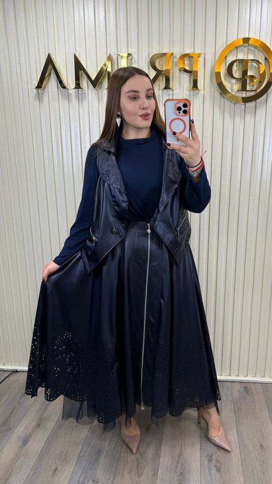 Riberance Ecoleather Skirt Suit