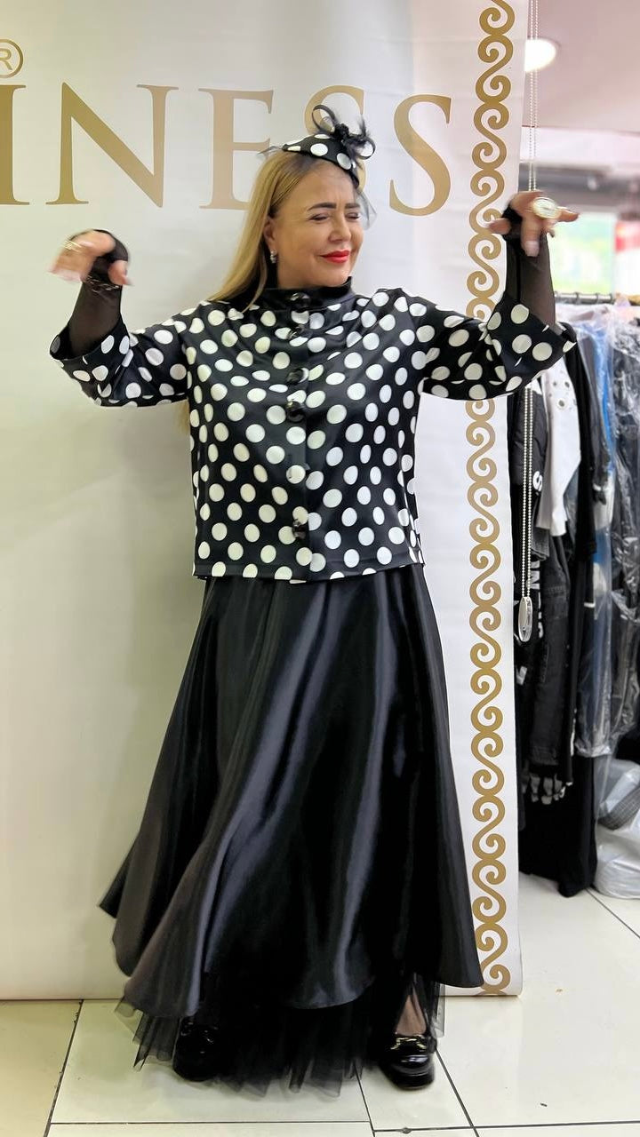 Cadrelli Polka Dot Skirt Suit with accessories