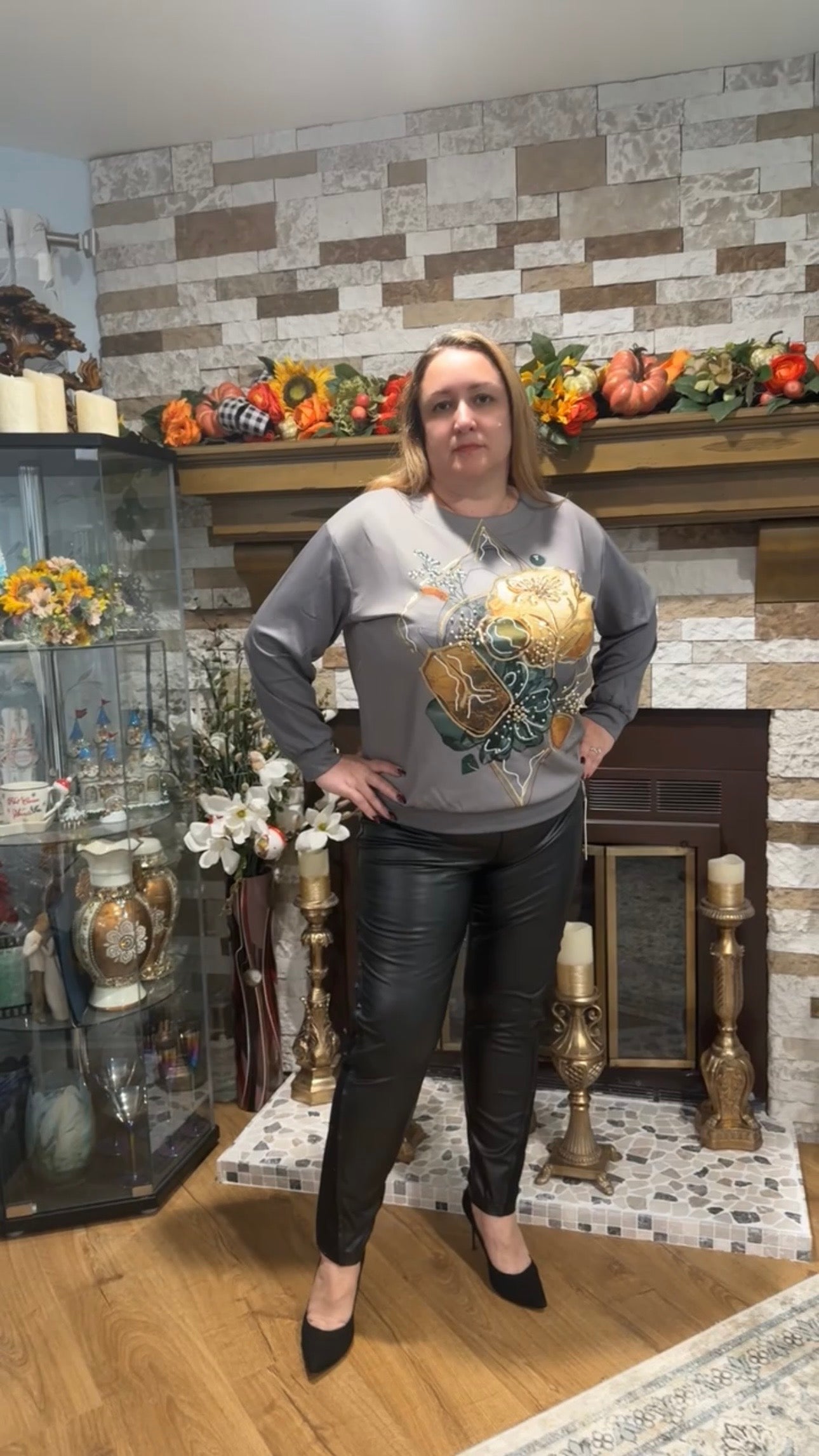 Dolce Autumn Abstraction Flowers Top