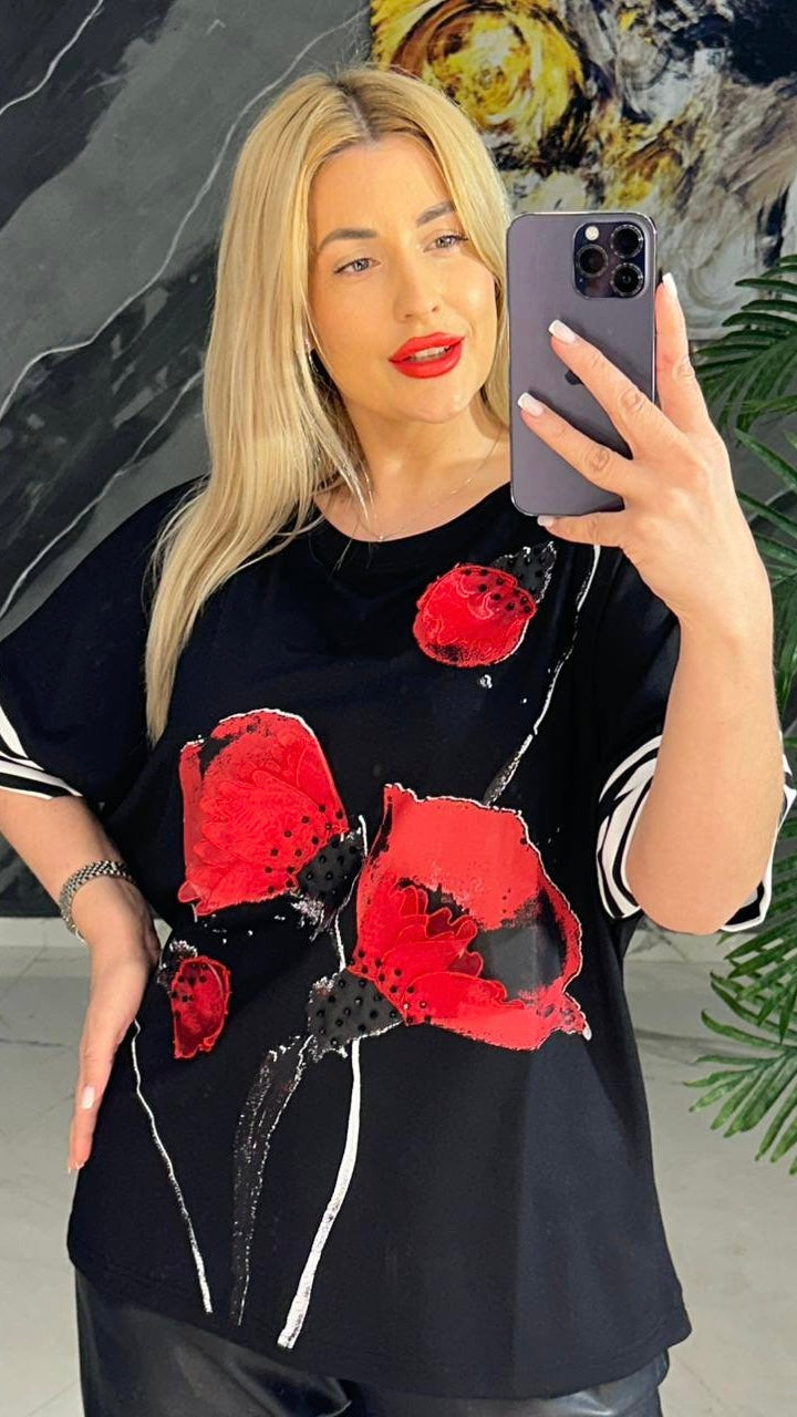 Lavelina L’Avocado Poppy Flower Top