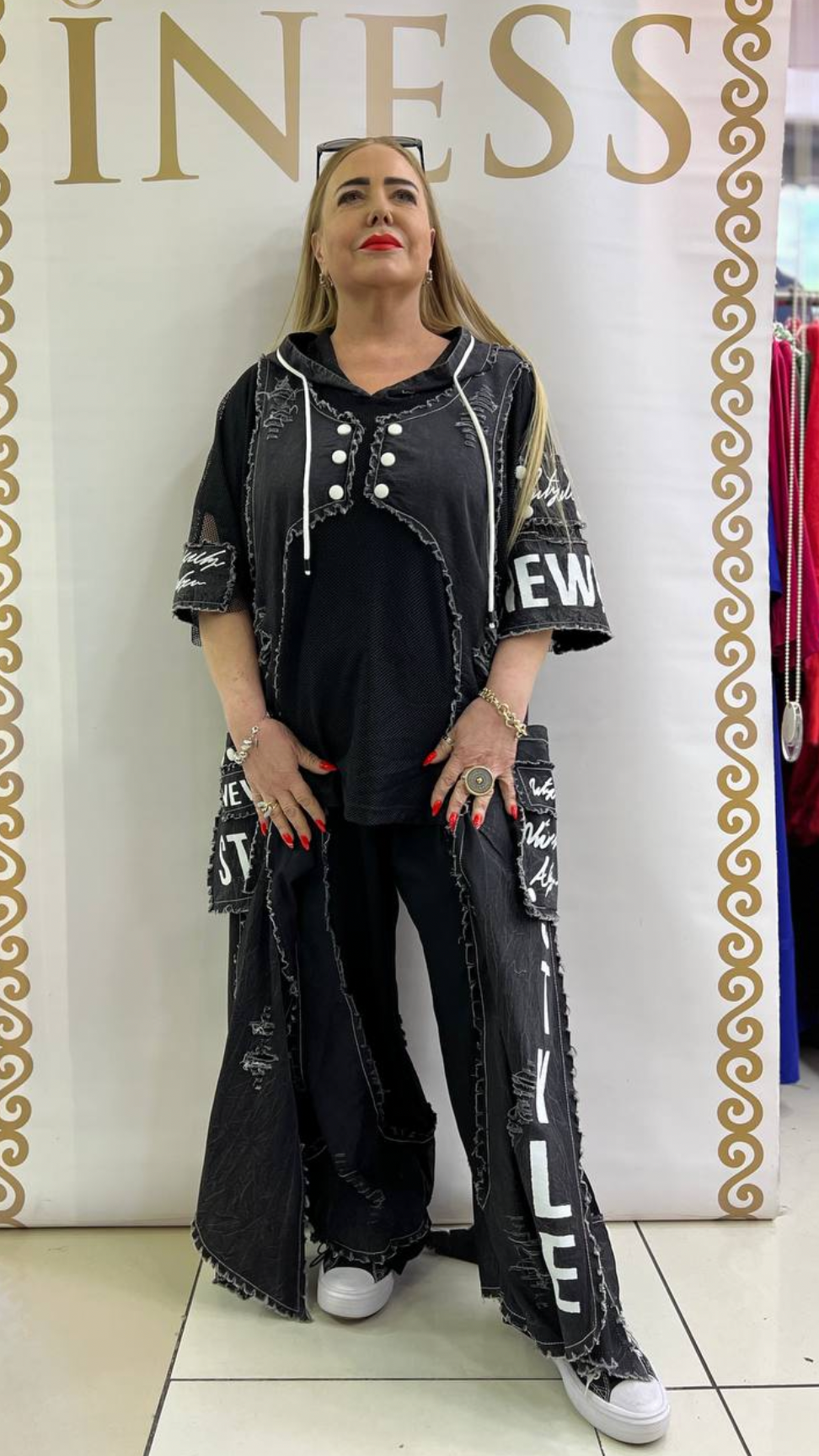 Riberance Denim Chic Tunic and Pants Set