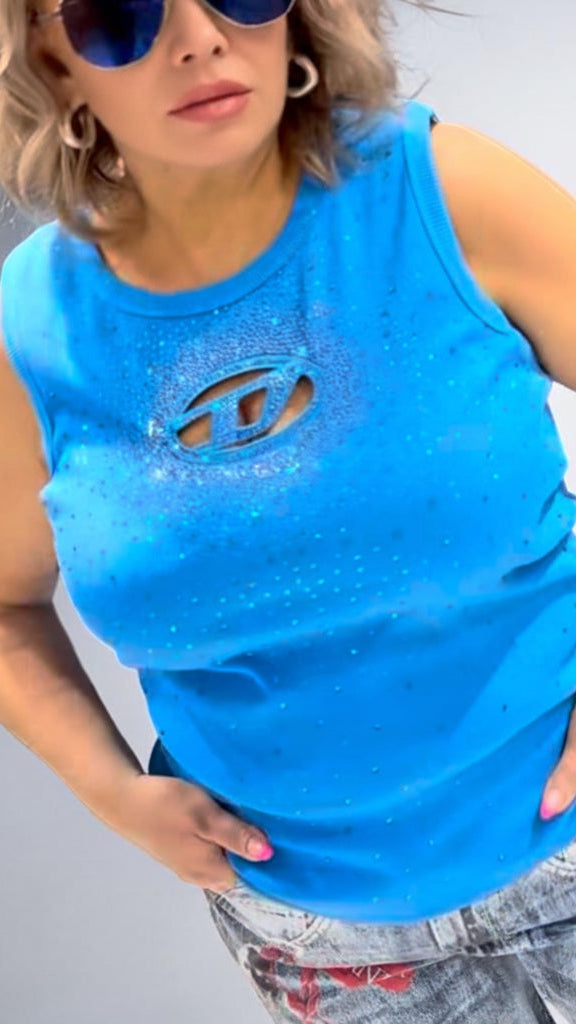 Crystal Cutout Luxe Tank